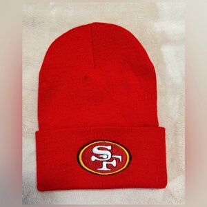 SAN FRANCISCO 49ERS NFL FOOTBALL Red Beanie with Embroidered Logo